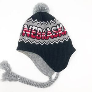 Nebraska Stocking Cap Ear Flaps New Top Of The World Beanie Hat